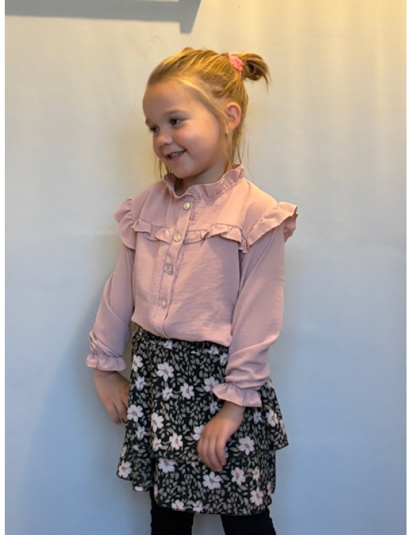 Roze blouse met ruffles 